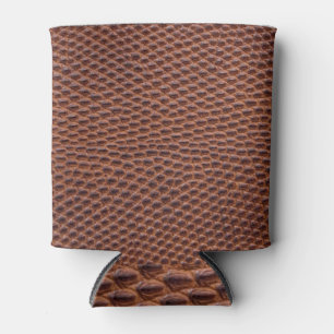 Rafraîchisseur Pour Canette Peau de crocodile : Texture en cuir Brown