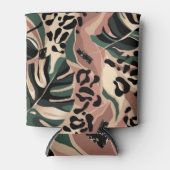 Rafraîchisseur Pour Canette Peau de léopard exotique : Floral moderne (Devant)