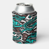 Rafraîchisseur Pour Canette Peau zèbre abstrait sans couture cuir bleu moderne (Can Dos)