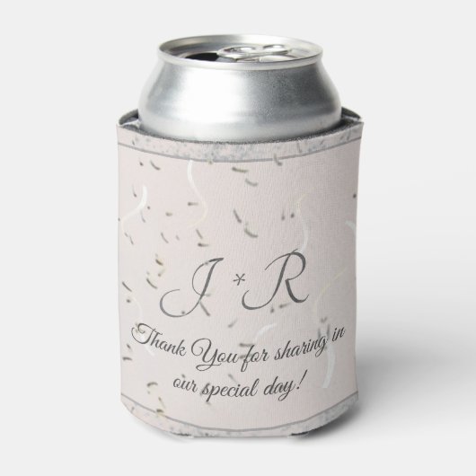 Rafraîchisseur Pour Canette Pêche et marbre gris Monogramme (Can devant)