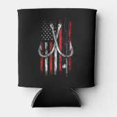 Rafraîchisseur Pour Canette Pêcheur - Pêche - Drapeau américain - Pêche (Devant)