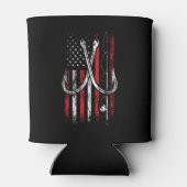 Rafraîchisseur Pour Canette Pêcheur - Pêche - Drapeau américain - Pêche (Dos)