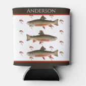 Rafraîchisseur Pour Canette Pêcheurs Monogrammes Pêche à la mouche Truite (Dos)