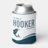 Rafraîchisseur Pour Canette Pêcheuse drôle crocheuse le week-end pêcheur (Can devant)