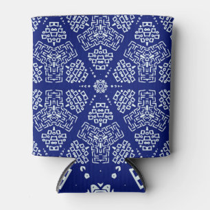 Rafraîchisseur Pour Canette Peint À La Main Par Rayures : Motif Ethnique.