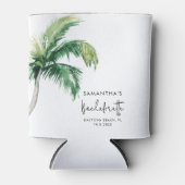 Rafraîchisseur Pour Canette Peinture à l'aquarelle d'un palmier personnalisée  (Devant)