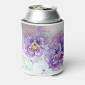 Rafraîchisseur Pour Canette Peinture à l'aquarelle florale de Pansy violet (Can Dos)