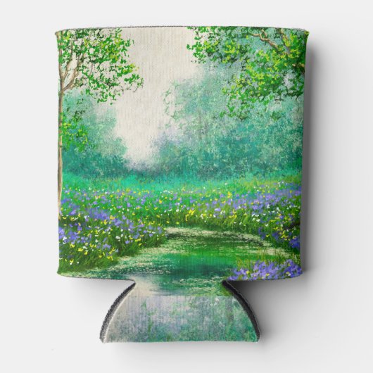 Rafraîchisseur Pour Canette Peinture à l'huile de paysage de printemps, forêt. (Devant)