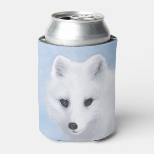 Rafraîchisseur Pour Canette Peinture Arctic Fox - Art original de la faune