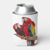 Rafraîchisseur Pour Canette Peinture couleur rouge Macaw Aquarelle (Can devant)