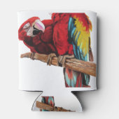 Rafraîchisseur Pour Canette Peinture couleur rouge Macaw Aquarelle (Dos)