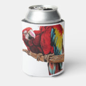 Rafraîchisseur Pour Canette Peinture couleur rouge Macaw Aquarelle (Can Dos)