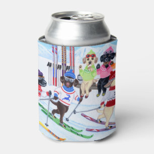 Rafraîchisseur Pour Canette Peinture de ski nordique de Labradors