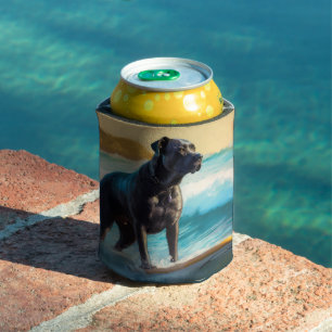 Rafraîchisseur Pour Canette Peinture de surf de plage de Cane Corso
