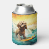 Rafraîchisseur Pour Canette Peinture de surf de plage de Cockapoo  (Can devant)