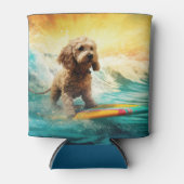 Rafraîchisseur Pour Canette Peinture de surf de plage de Cockapoo  (Devant)