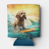 Rafraîchisseur Pour Canette Peinture de surf de plage de Cockapoo  (Dos)