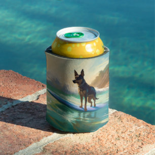 Rafraîchisseur Pour Canette Peinture de Surf sur Plage de Kelpie Australien
