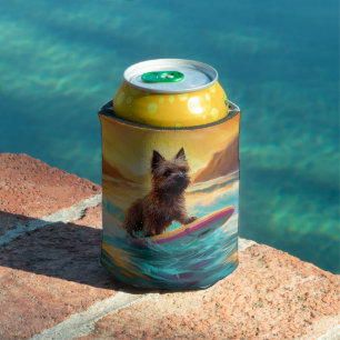 Rafraîchisseur Pour Canette Peinture de Surf sur Plage de Terrier Cairn