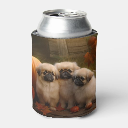 Rafraîchisseur Pour Canette Pekingese Chiot Automne Citrouille délice (Can devant)