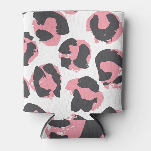 Rafraîchisseur Pour Canette Pelure de léopard : Texture rose noire (Devant)