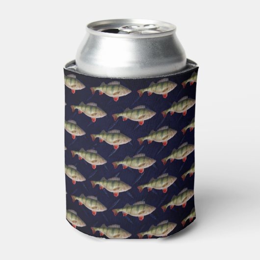 Rafraîchisseur Pour Canette Perch Fishing Blue Beer Can Holder (Can devant)
