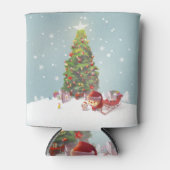 Rafraîchisseur Pour Canette Père Noël avec arbre de Noël (Devant)