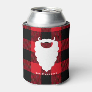 Rafraîchisseur Pour Canette Père Noël Beard Red Plaid Fête personnalisée