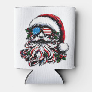 Rafraîchisseur Pour Canette Père Noël de Noël Patriotique/Américaine
