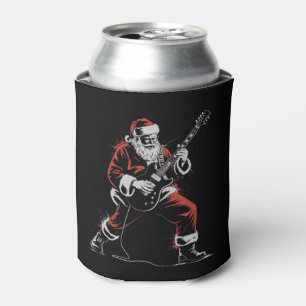 Rafraîchisseur Pour Canette Père Noël jouant de la guitare rétro 90s Christmas