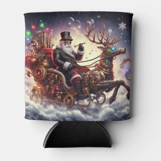 Rafraîchisseur Pour Canette Père Noël/Reindeer steampunk Noël/hiver (Devant)