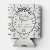 Rafraîchisseur Pour Canette Perles & Prosecco Favori de Fiançailles à Ruban No (Dos)