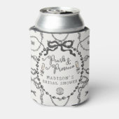 Rafraîchisseur Pour Canette Perles & Prosecco Favori de Fiançailles à Ruban No (Can Dos)