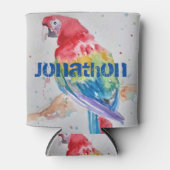 Rafraîchisseur Pour Canette Perroquet rouge Macaw Aquarelle Oiseau Design Art (Devant)