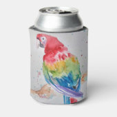 Rafraîchisseur Pour Canette Perroquet rouge Macaw Aquarelle Oiseau Design Art (Can Dos)