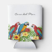 Rafraîchisseur Pour Canette Perroquets tropicaux feuille nom de la maison d'ét (Dos)