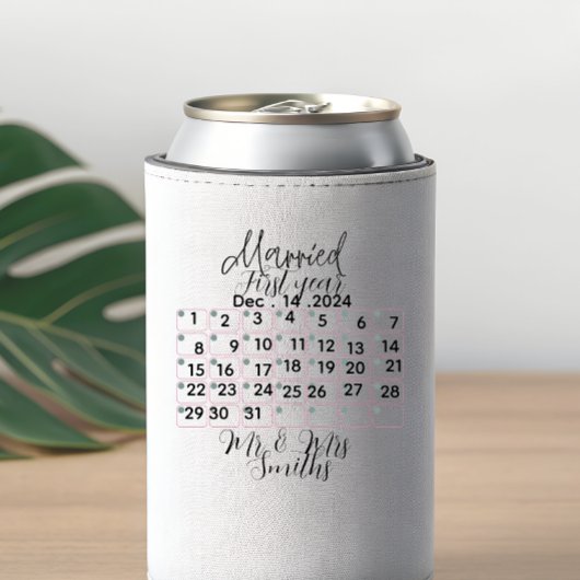Rafraîchisseur Pour Canette Personalised Married Calendar Date Ceramic 