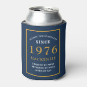 Rafraîchisseur Pour Canette Personalized 50th Birthday 1976 Elegant Blue Gold (Can devant)