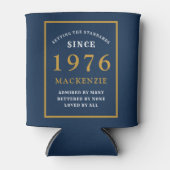 Rafraîchisseur Pour Canette Personalized 50th Birthday 1976 Elegant Blue Gold (Devant)