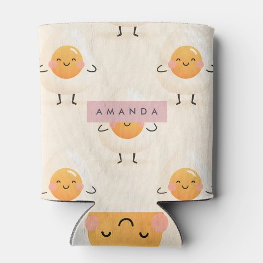Rafraîchisseur Pour Canette Personalized Adorable Kawaii Smiling Egg (Dos)