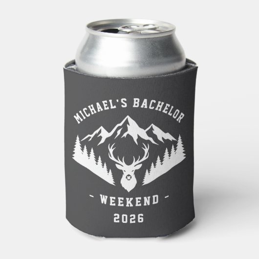 Rafraîchisseur Pour Canette Personalized Bachelor Weekend Mountain (Can devant)