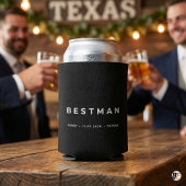 Rafraîchisseur Pour Canette Personalized Best Man Black Custom Name, Date & L