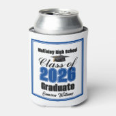 Rafraîchisseur Pour Canette Personalized Blue Class of 2026 Graduation Party (Can devant)