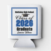 Rafraîchisseur Pour Canette Personalized Blue Class of 2026 Graduation Party (Dos)