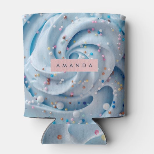 Rafraîchisseur Pour Canette Personalized Blue Whipped Frosting Sprinkle (Dos)