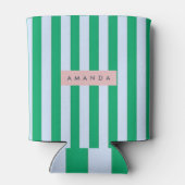 Rafraîchisseur Pour Canette Personalized Classic Green and White Striped (Dos)