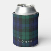 Rafraîchisseur Pour Canette Personalized Green Plaid Checkered Rustic Tartan (Can devant)