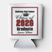 Rafraîchisseur Pour Canette Personalized Maroon Class of 2026 Graduation Party (Devant)