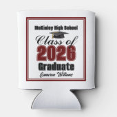 Rafraîchisseur Pour Canette Personalized Maroon Class of 2026 Graduation Party (Dos)