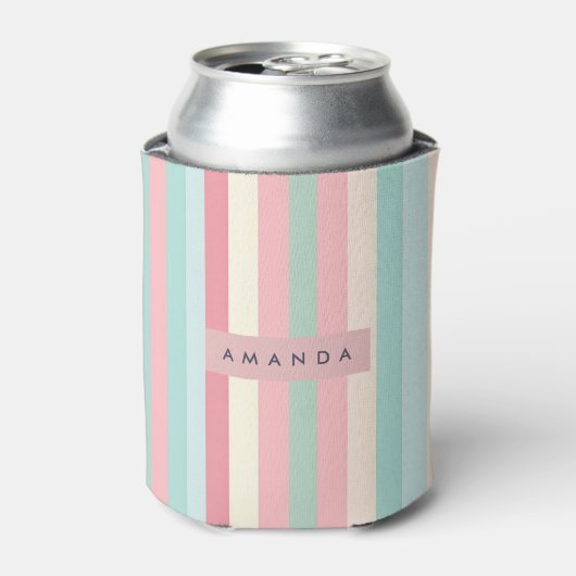Rafraîchisseur Pour Canette Personalized Minimalist Pastel Stripes  (Can devant)